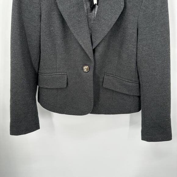 ANTHROPOLOGIE Cartonnier Heathered Grey Blazer Jacket // 0P - Picture 4 of 7